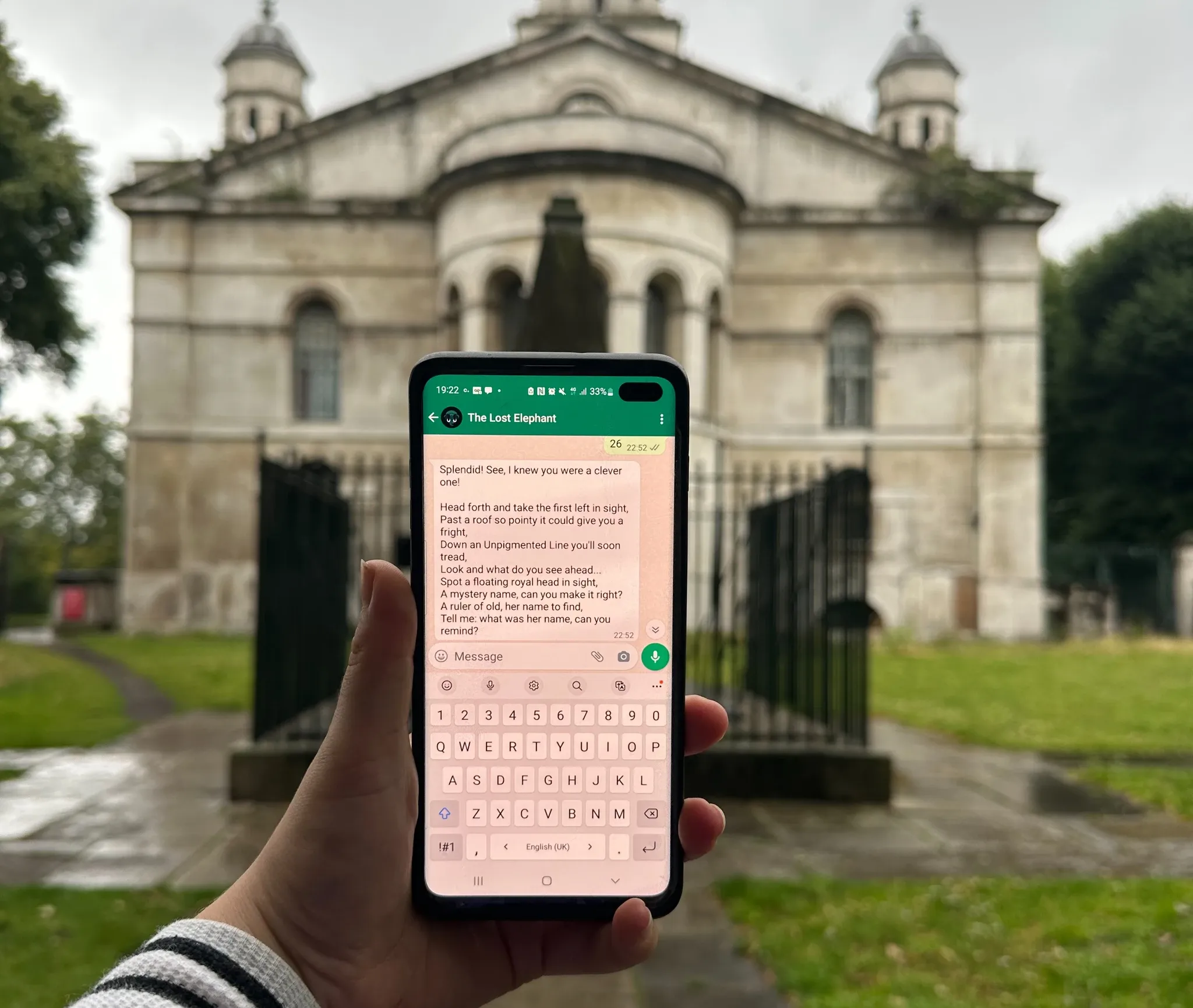 Phone showing a Shoreditch clue